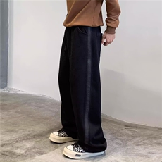 秋季美式休闲水洗做旧直筒裤男痞帅宽松复古弯刀阔腿裤潮XX8016，男装休闲裤，星座208-5