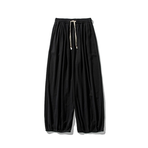 夏季新款 大码日系风亚麻棉麻休闲裤宽松直筒阔腿裤 K303/P75图片
