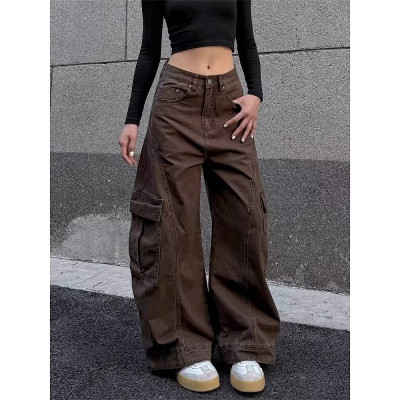 AK2033-P72美式复古做旧高街港风痞帅牛仔长裤，女装休闲裤，星座617A-2