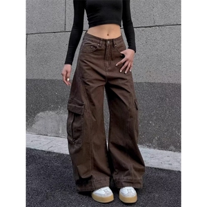 AK2033-P72美式复古做旧高街港风痞帅牛仔长裤,女装休闲裤,星座617A-2