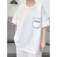 网络图现货假口袋T恤男短袖夏季宽松五分袖情侣衣服RHC139-P48，男装T恤，星座1005-4