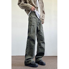 美式复古褶皱微喇工装牛仔裤男潮牌小众cleanfit休闲裤子179/P58，男装牛仔裤，星座506