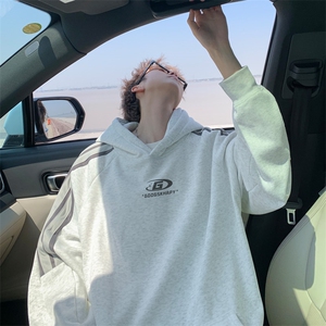 华棉秋冬内景简约字母印花宽松连帽卫衣男外套WY00777/P45加绒P50图片