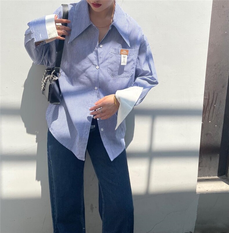 现货，秋季新款条纹衬衣，其它，YEAXIU(6F)