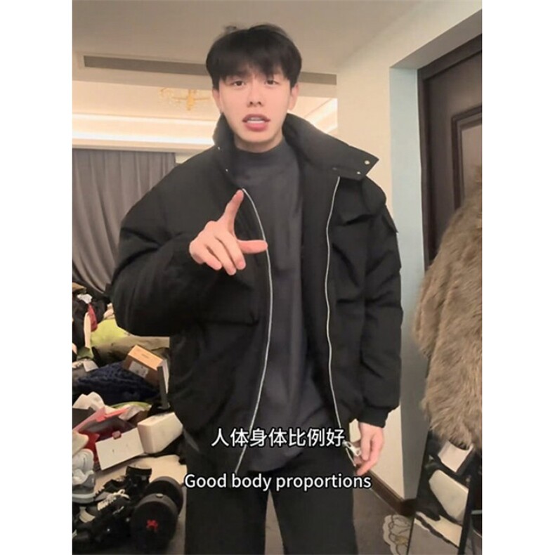 飞行员夹克棉服男冬季教练高级感痞帅立领短款工装外套M5016,男装夹克,星座1116A（原606A-3）