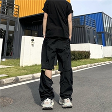 美式高街阔腿工装裤子男款ibe复古休闲长裤潮牌宽松裤K02556-P45，男装休闲裤，星座308B-1