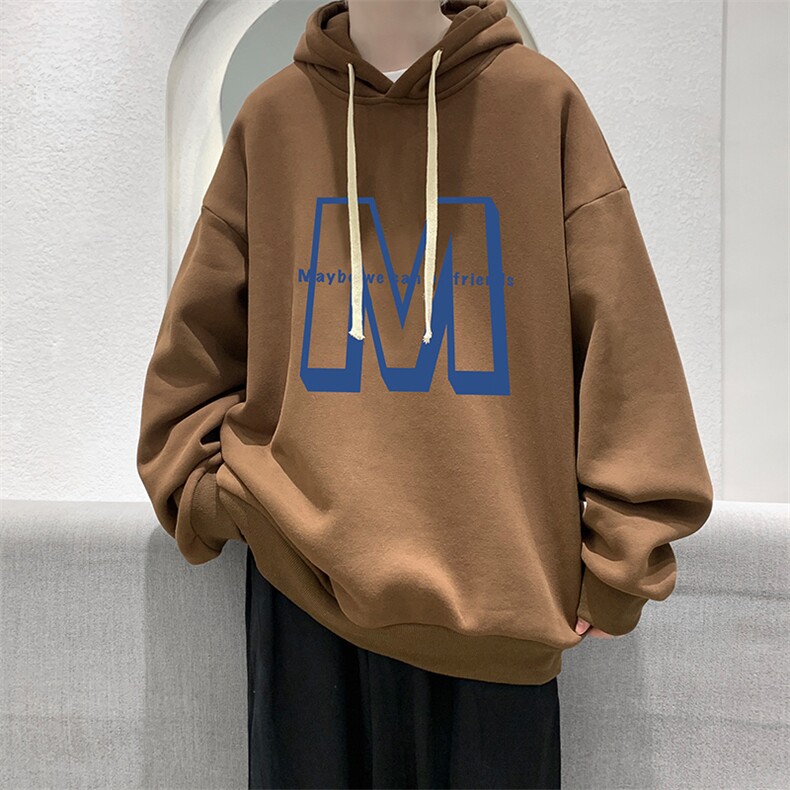 WY2260-P35加绒款-P40纯棉连帽卫衣男大码运动帽衫宽松薄外套男,男装卫衣,电商A040