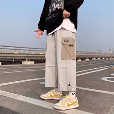 潮牌九分裤潮休闲裤男简约宽松型新款夏季工装裤青春流行时尚K72，男装工装外套，星座310B-1