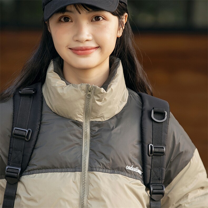 2026冬季新款男日系潮牌立领拼色白鸭绒羽绒服加厚外套YR10-F219,男装羽绒服,电商A101（原外27）