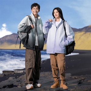 秋季宽松两面穿夹克男渐变立领上衣外套DSA157B-JK7906-P68图片