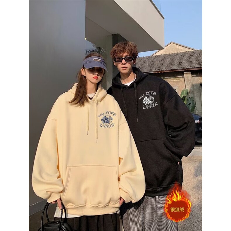 美式复古加厚卫衣男女秋冬情侣加绒连帽韩版宽松上衣W573-P47网图,男装卫衣,电商B245