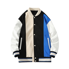 春季新品潮拼接时尚夹克2023棒球服外套男女同款WY118-P95控价128，男装夹克，电商A441-1