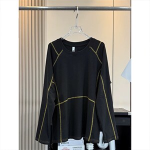 高品 春季德绒拼色哈苏线长袖软糯舒适打底衫男女 A1350-P53图片