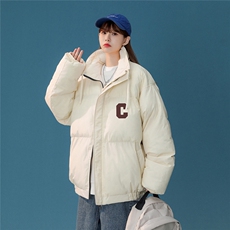 白鸭绒中性22冬季新款字母C印花抽绳立领羽绒服YR228P195控258，男装羽绒服，A247A