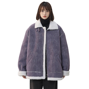 2025冬季新款港风复古高级棉服羊羔毛皮外套 225-2-Y208-P158图片