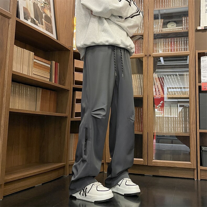 新款美式机能冲锋裤男冬季阔腿裤子拉链工装裤KK229-P40加绒48,男装工装外套,星座1008-1
