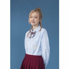 中性风C316 CS676 P58送蝴蝶结秋装长袖衬衫JK制服班服绣花图片