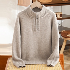 2025时尚百搭通勤简约休闲半拉链领羊毛衫，童装儿童羊毛衫，宏杨羊绒