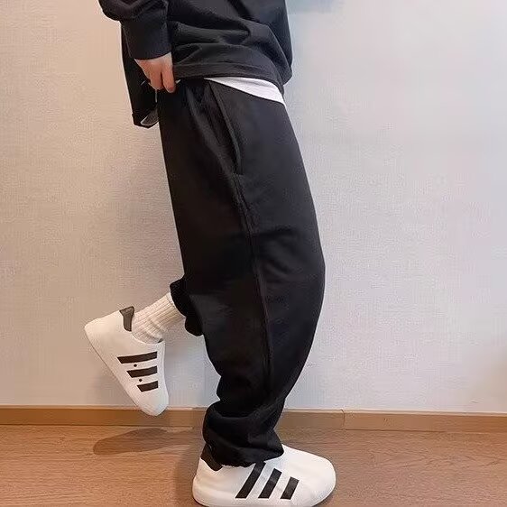 运动裤男休闲2025坠感阔腿裤大码束脚宽腿直筒潮流中年胖子卫裤,男装休闲裤,星座506A