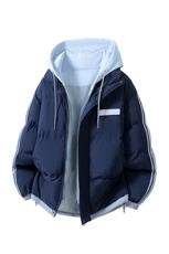 冬季假两件棉服男女同款加厚保暖棉衣棉袄外套M082-特价P63，男装棉衣，电商A007