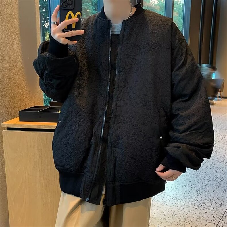 冬季棒球棉服男美式复古痞帅宽松棉衣潮牌高级感保暖棉袄外套,男装棉衣,星座716-4