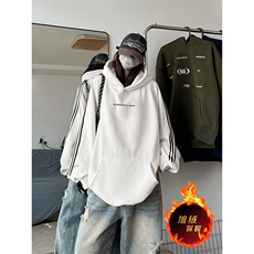 抖音得物供货提供视频秋冬重磅美式宽松织带连帽卫衣0608，男装卫衣，电商A486