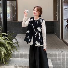 2D080-新款马甲+半身裙两件套时尚复古显瘦减龄，女装套装/套裙，2D080