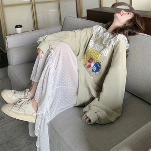 现货 春秋绿色卡通拼接卫衣裙1008P135K198图片