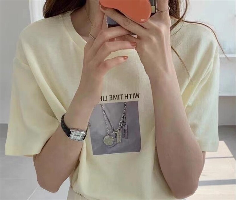 夏季新款链条T恤，女装T恤，蔓娅