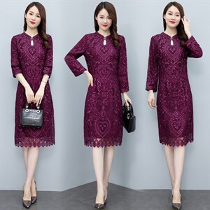 2023高端大气新款婚庆中长喜婆婆大码改良旗袍连衣裙,女装汉服/婚纱/旗袍/礼服,媚琳依坊