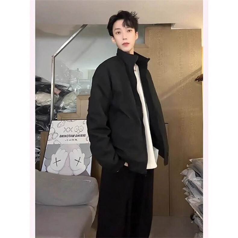 W9307-P65网图现货新款美式复古教练员立领夹克宽松潮流外套,男装夹克,星座1608-2