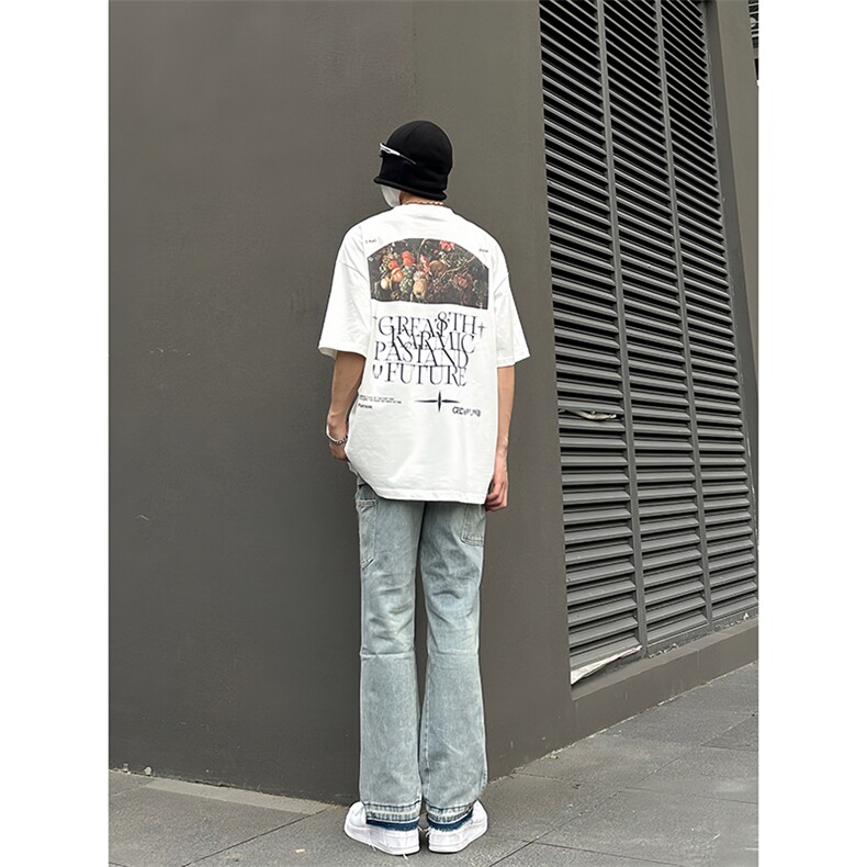 B221美式ins高街小众暗黑做旧修身小脚牛仔裤LK22078-P65控88,男装牛仔裤,电商B221