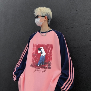 抖音得物供货 提供视频 秋冬重磅美式宽松织带圆领卫衣0733图片