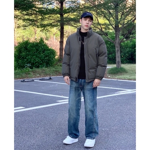 现货美式高街休闲夹克冬季立领纯色三防户外工装加厚棉服外套图片