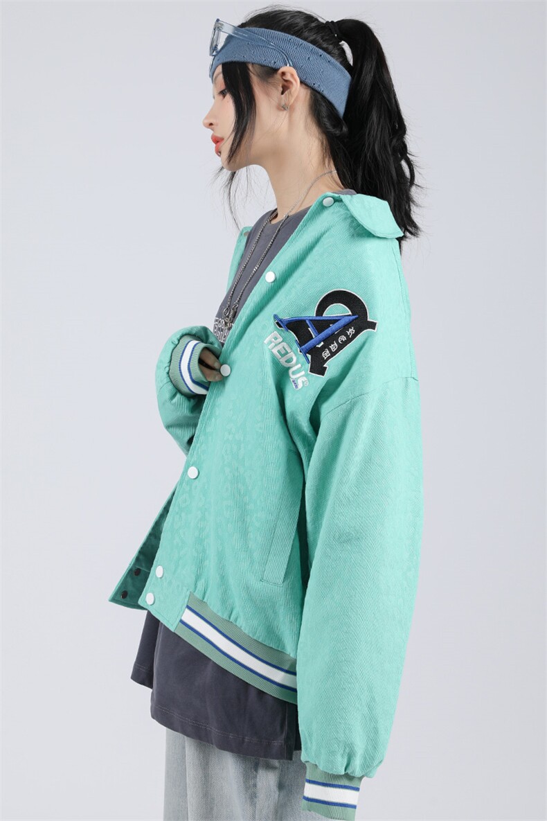 2023秋款新品刺绣夹克男女中性风青少年潮牌棒球服外套8007-P85,男装夹克,电商A441-1