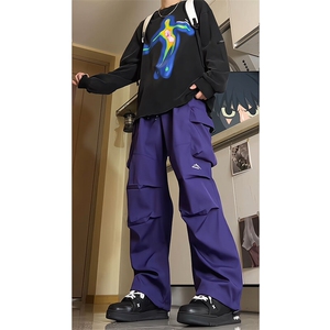 8XL-M春季伞兵冲锋裤男款大码户外机能刺绣登山裤直筒阔腿裤KZ020图片