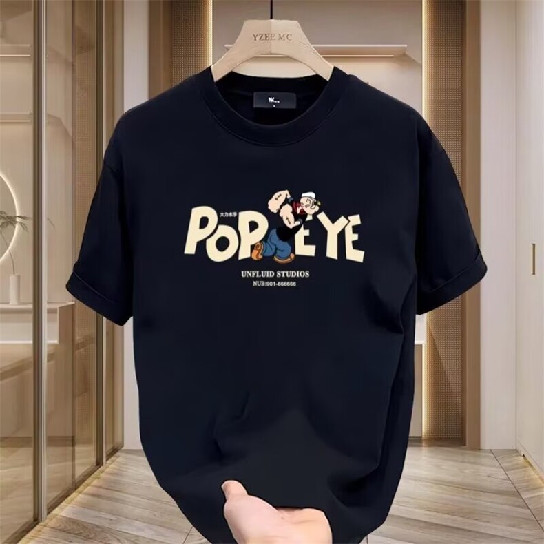 2026年夏季新款美式复古潮牌印花圆领五分短袖T恤男夏季小众百搭，男装T恤，星座1409-3