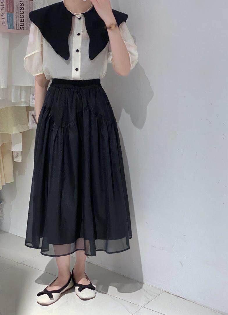 欧根纱半裙，女装半身裙，驿谷