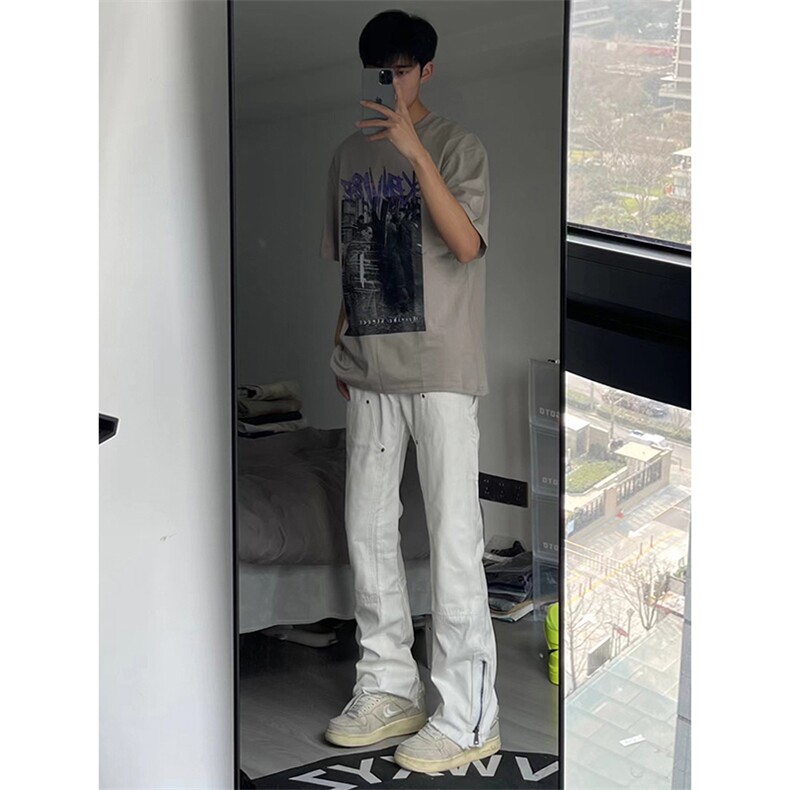 美式高街微喇叭牛仔裤B342-K7030-P65控88,男装牛仔裤,电商B342