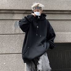 美式潮牌高街vibe机能外套高领连帽衫卫衣秋冬男女宽松Y7766-p48，男装卫衣，星座1008
