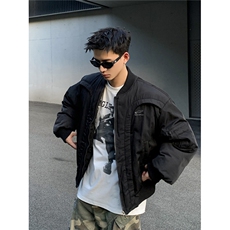 冬季美式解构弧形飞行员棉服机车夹克男加厚棒球服棉衣MY6011，男装夹克，星座208-5
