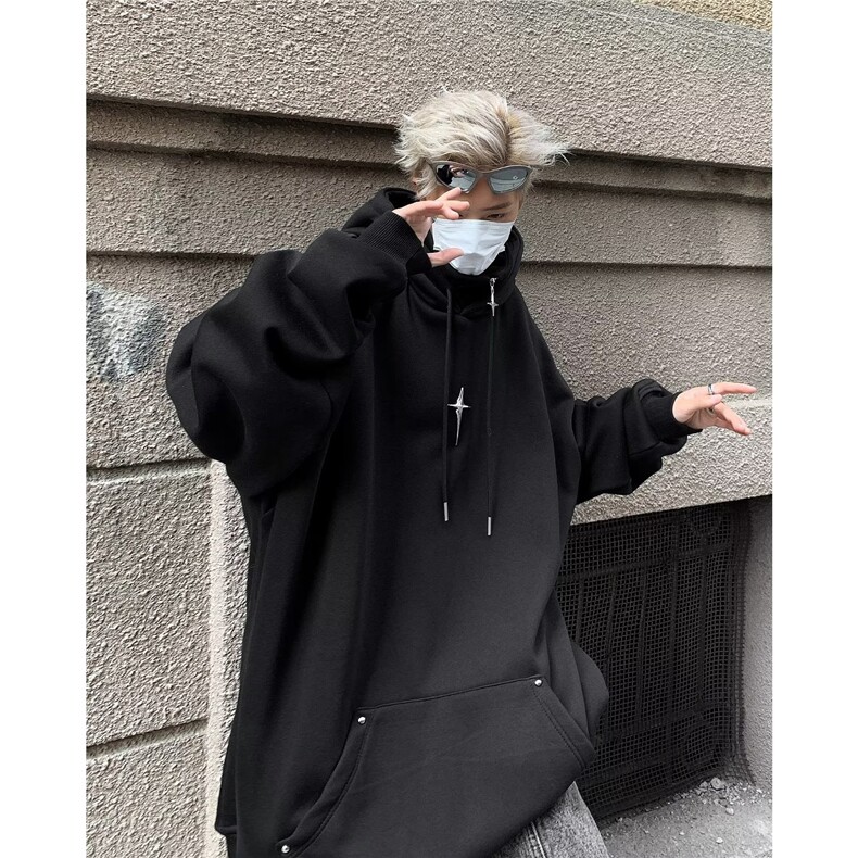 美式潮牌高街机能外套连帽衫卫衣男宽松社恐卫衣 MY766-P40图片