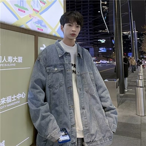 牛仔外套男春秋季港风ins宽松百搭上衣韩版潮流夹克W4406-P61图片