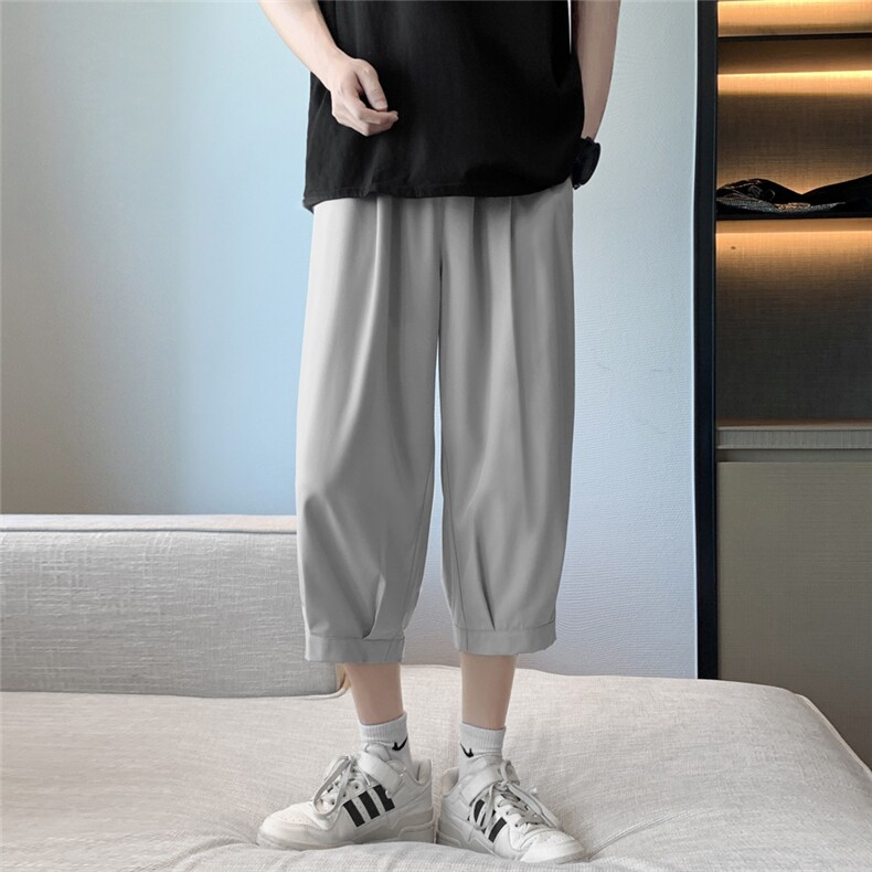 裤子男潮流2023新款春夏季薄款冰丝运动七分休闲裤2077-特批20
