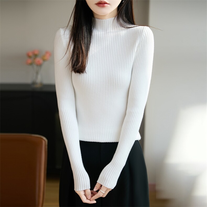 2026年秋季时尚百搭通勤简约休闲加厚针织衫，女装针织衫/毛衣，皓宇羊绒