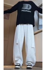 2025春季新款潮流飘带设计感休闲裤子男宽松垂感裤-A2003TP55控98，男装休闲裤，电商B241