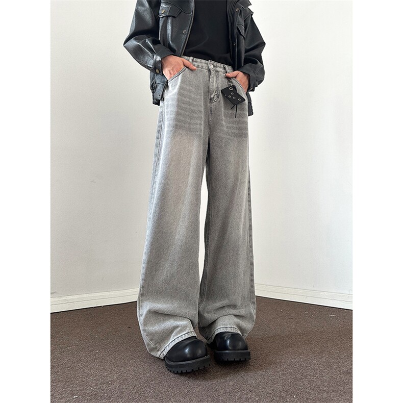 903-AK8011-特P45【S-3XL】潮烟灰复古牛仔裤！2,男装牛仔裤,星座903