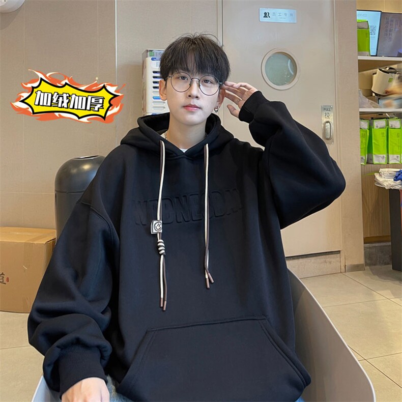 抖音品质港风重磅工艺加绒潮流立体钢印字母卫衣LMWY03JR-P60，男装卫衣，电商B325