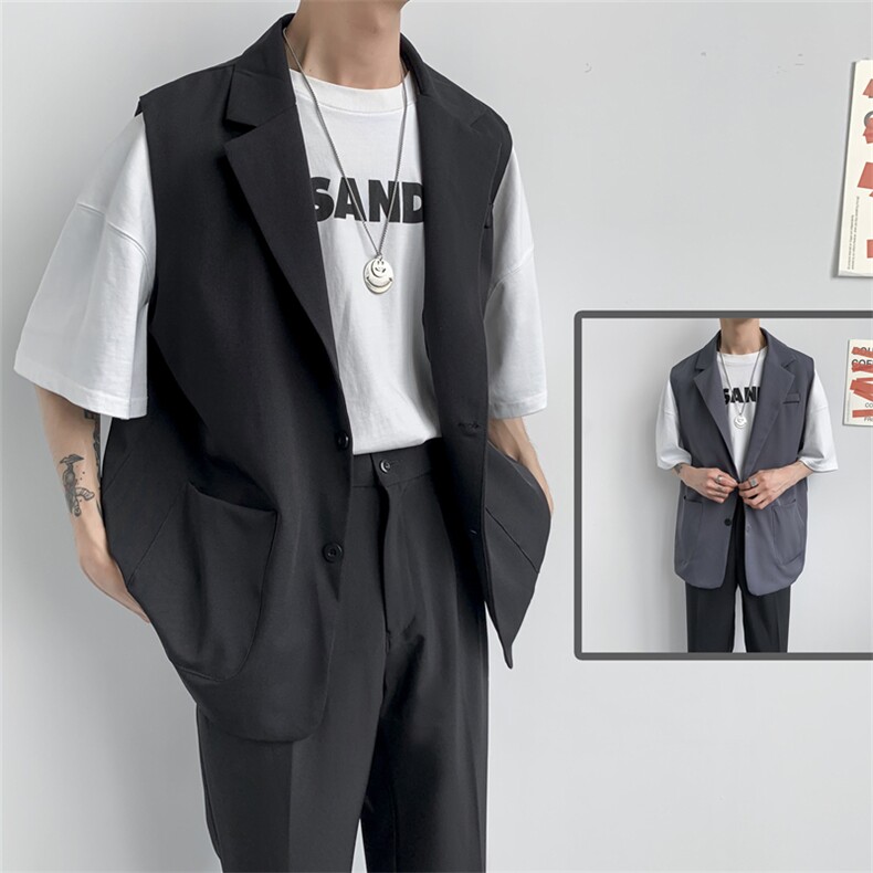 西装马甲外套男夏季新款2021韩版痞子帅气上衣百搭潮流W694-P45，男装西服，星座412-2
