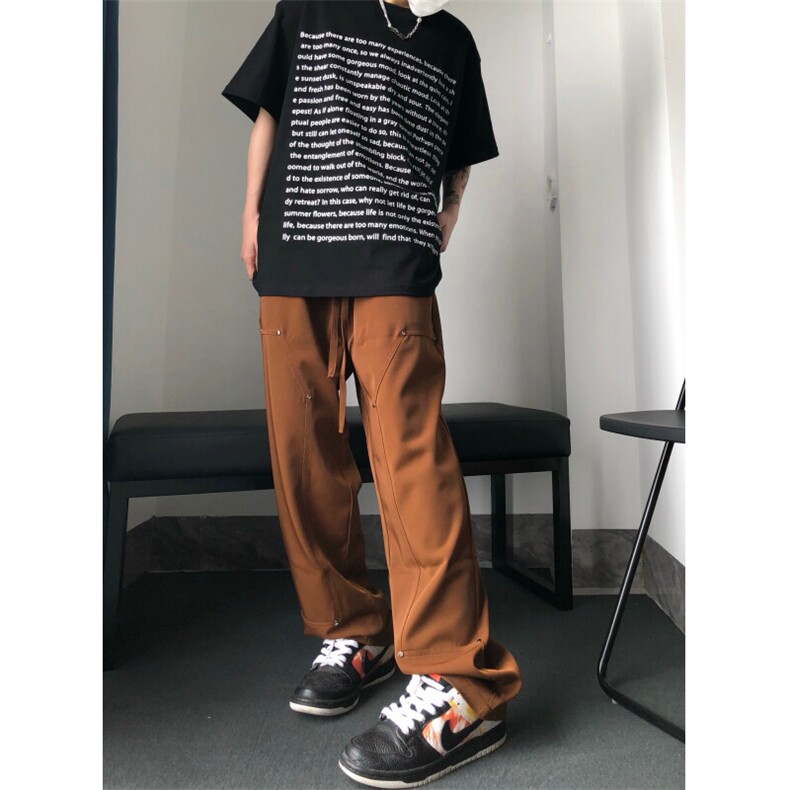 美式复古冰丝伐木裤vintage垂坠感XZ310A-4-KZ09,男装休闲裤,星座310A-4